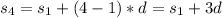 s_4=s_1+(4-1)*d=s_1+3d