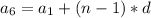 a_6=a_1+(n-1)*d