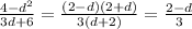 \frac{4-d^2}{3d+6}= \frac{(2-d)(2+d)}{3(d+2)} = \frac{2-d}{3}