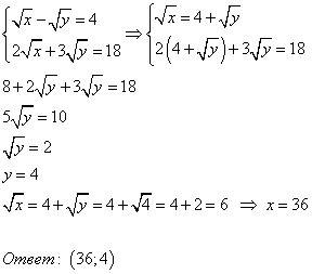 С! 20 ! 1: найдите систему с двумя неизвестными замены: - =4 2 + 3 =18