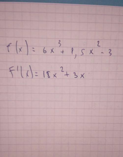 Найти производную функции : f(x)= 6x^3+1/5x^2-3