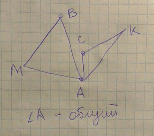 Треугольники мав и сак имеют общ й угол.какой сделай чертед