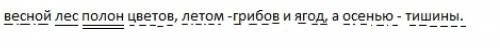 Весной лес полон цветов, летом -грибов и ягод, а осенью - тишины. разобрать на сказуемое подлежащее