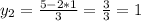 y_{2}=\frac{5-2*1}{3} =\frac{3}{3}=1