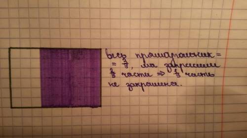 Начертите прямоугольник со сторонами 6 клеток и 9 клеток закрасьте две-третьи этого прямоугольника к