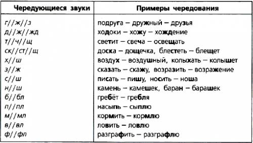 Какие виды чередования звуков вы знаете?