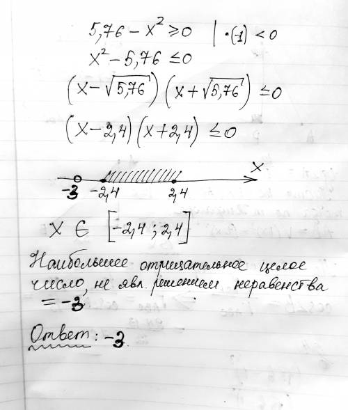 Укажите наибольшее отрицательное целое число, не являющееся решением неравенства