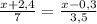 \frac{x+2,4}{7} = \frac{x-0,3}{3,5} \\ \\