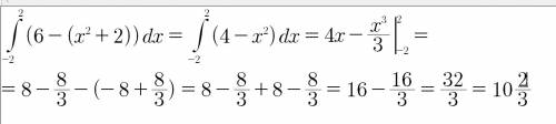 Вычислить площадь фигуры ограниченно указанными линиями : y =x^2 +2,y =6.