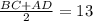 \frac{BC+AD}{2} =13