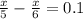 \frac{x}{5} - \frac{x}{6} = 0.1