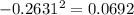 -0.2631^{2}=0.0692