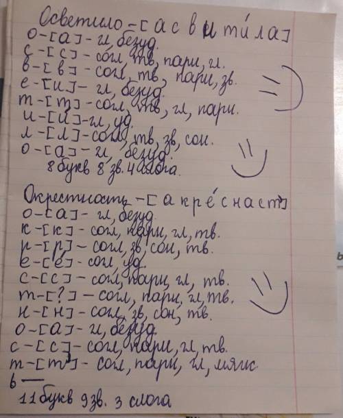 Звуко буквеный разбор слова осветило и окрестность