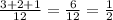 \frac{3+2+1}{12} = \frac{6}{12} = \frac{1}{2}