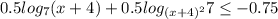 0.5log_{7}(x+4)+0.5log_{(x+4)^2} 7} \leq - 0.75