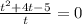 \frac{t^2+4t-5}{t}=0