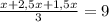 \frac{x+2,5x+1,5x}{3}=9