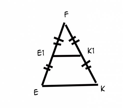 Постройте равносторонний треугольник efk.постройте равносторонний треугольник e1fk1 так,чтобы точки