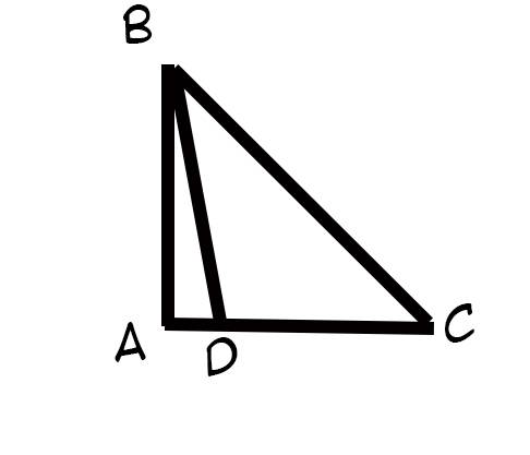 Втреугольке авс угол а равен 90 угол угол. с 15 на стороне ас отмечена точка д так что угол дбс 15 г