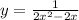 y= \frac{1}{2x^2-2x}