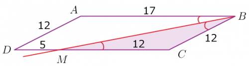 Биссектриса угла b параллелограмма abcd пересекает строну cd в точке m. найдите сторону ad этого пар