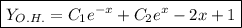 \boxed{Y_{O.H.}=C_1e^{-x}+C_2e^x-2x+1}