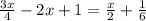 \frac{3x}{4} -2x+1= \frac{x}{2} + \frac{1}{6}