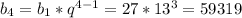 b_{4}=b_{1}*q^{4-1}=27*13^{3}=59319