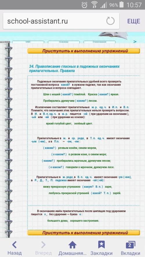 Правописание падежных окончаний прилагательных