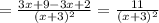 =\frac{3x+9-3x+2}{(x+3)^2}= \frac{11}{(x+3)^2}