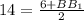 14= \frac{6+BB _{1} }{2}