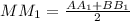 M M_{1} = \frac{AA _{1} +BB _{1} }{2}