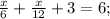 \frac{x}{6} + \frac{x}{12}+3=6;