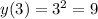 y(3)=3^2=9