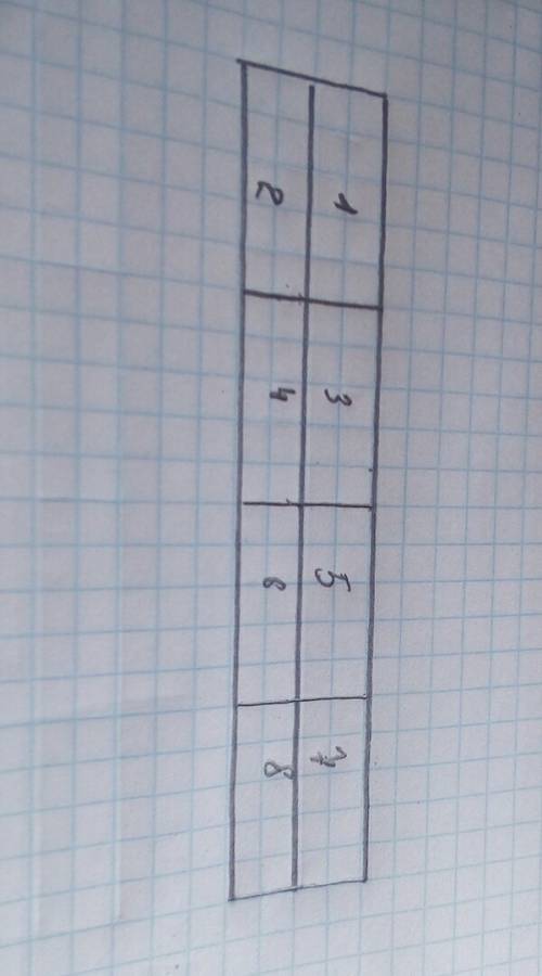 Как поделить прямоугольник со сторонами 10 см и 2 см на 8 частей