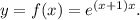 y=f(x)=e^{(x+1)x}.