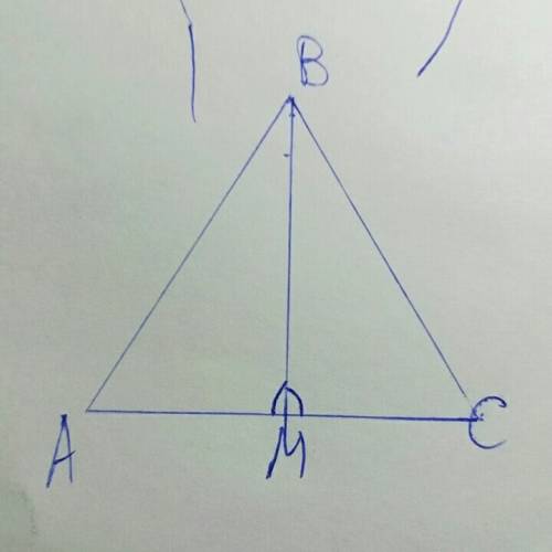 На стороне ас треугольника авс отмечена точка м. постройте треугольник авс по отрезкам ав, вм и угла