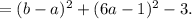 =(b-a)^2+(6a-1)^2-3.