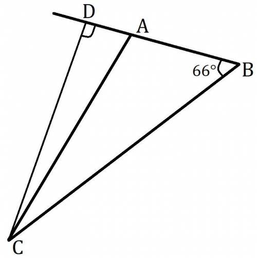 Втреугольнике авс проведена высота cd.найдите углы треугольника dbc если b=66