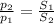 \frac{p_2}{p_1} = \frac{S_1}{S_2}