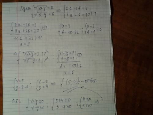 Решите систему уравнений (через переменные! ): 2√(x+y)-3√(x-y)=3 3√(x+y)+√(x-y)=10