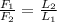 \frac{F _{1} }{F _{2} } = \frac{L_{2} }{L _{1} }