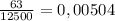 \frac{63}{12500}=0,00504