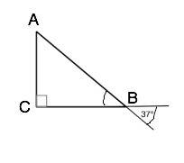 Впрямоугольном треугольнике угол между продолжением катета и гипотенузы равен 37 градусов найдите ос