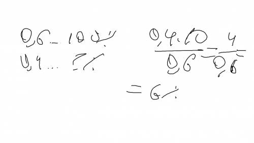 На сколько процентов число 0,4 меньше, чем 0,6?