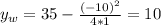 y_w=35-\frac{(-10)^2}{4*1}=10