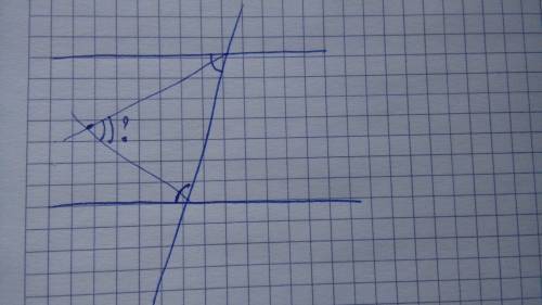 Две параллельные прямые пересечены секущей. найдите угол между биссектрисами односторонних углов, по