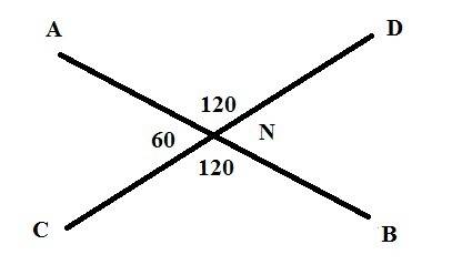 1.сумма вертикальных углов and и cnb,образованных при пересечении прямых ab и d,равна 240,n-точка пе
