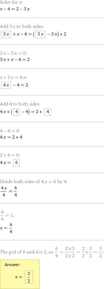 1)2x+1=3-x; 2)x-4=2-3x; 3)2x+5=5-x; 4)x/3+x+2/5=x-4/2;