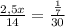 \frac{2,5x}{14} = \frac{ \frac{1}{7} }{30}